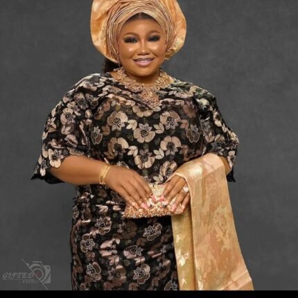 NIGERAIN BLACK COLOUR BEADED GEORGE FABRIC