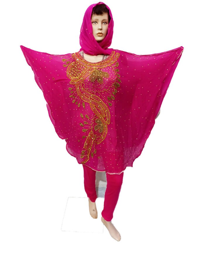 PINK COLOR AFRICAN PONCHO - Image 1