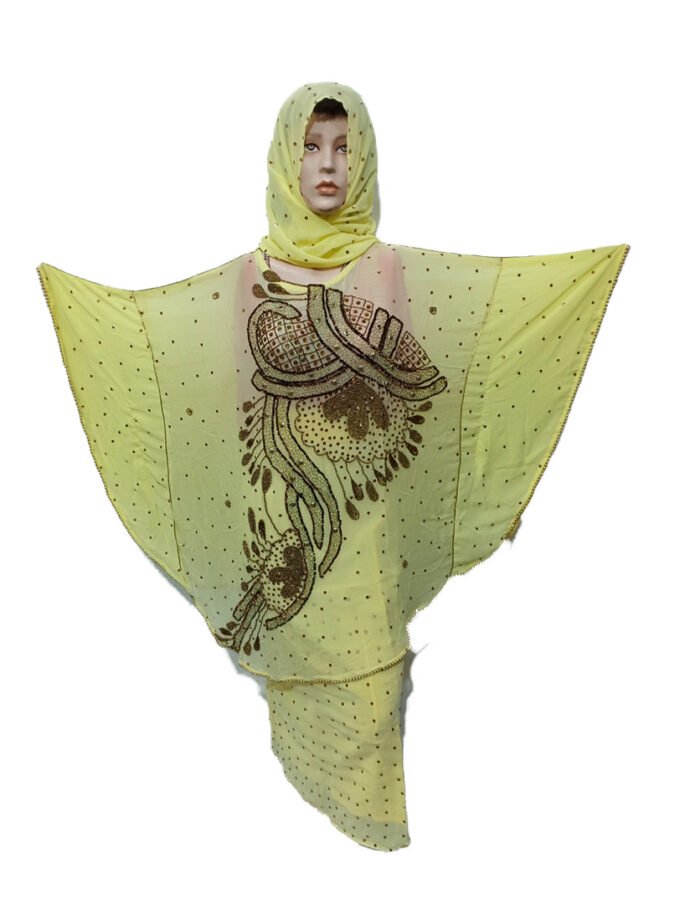 YELLOW COLOR AFRICAN PONCHO - Image 1
