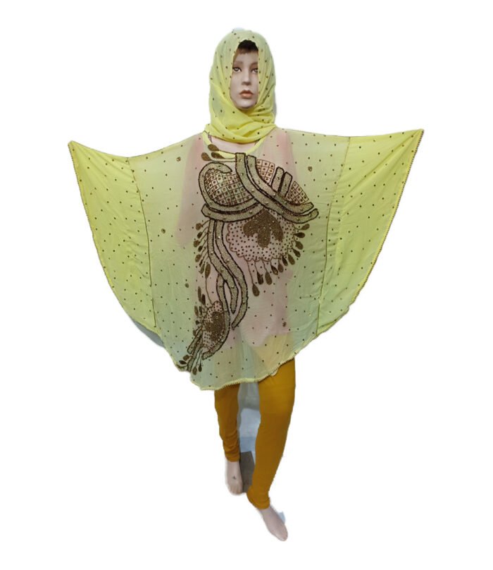 YELLOW COLOR AFRICAN PONCHO - Image 1