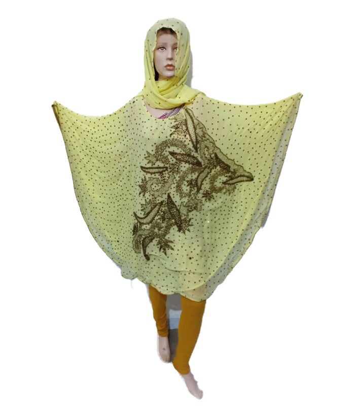 YELLOW COLOR AFRICAN PONCHO - Image 1
