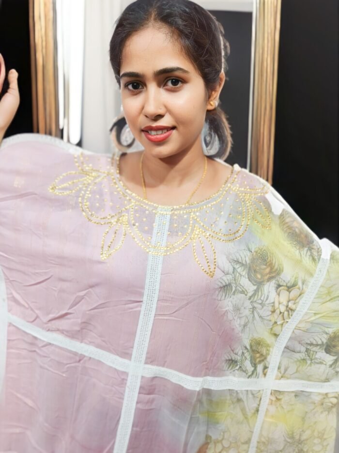 ARBIC BABY PINK COLOUR KAFTAN DRESS - Image 1