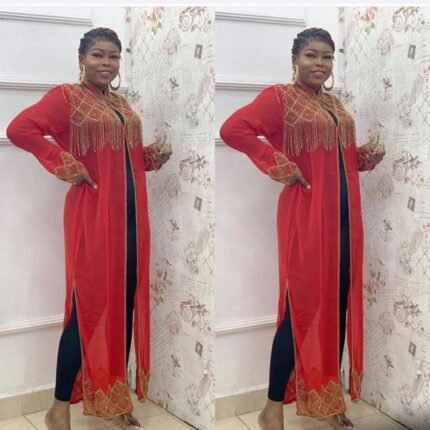RED COLOUR GOWN WITH TESSEL