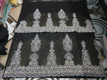 NIGERAIN BLACK COLOUR CRISTAL GEORGE FABRIC