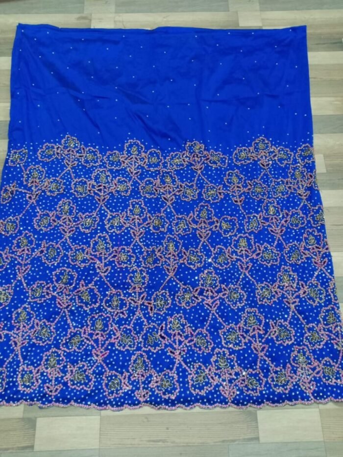 NIGERAIN SKY BLUE CRISTAL GEORGE FABRIC - Image 2