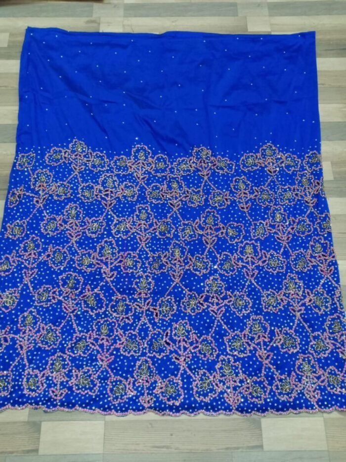 NIGERAIN SKY BLUE CRISTAL GEORGE FABRIC - Image 1
