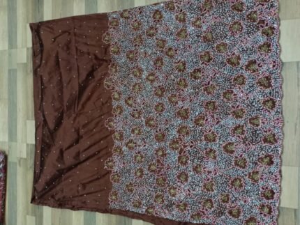 NIGERAIN BROWN COLOUR CRISTAL GEORGE FABRIC