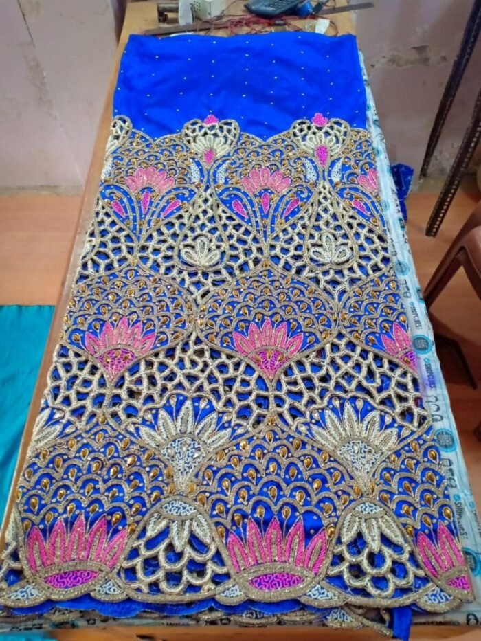 NIGERAIN SKY BLUE CRISTAL GEORGE FABRIC - Image 1