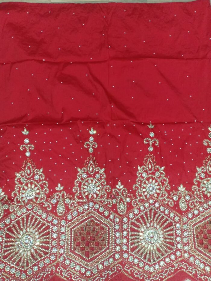 African Red Beaded George fabric - Image 1
