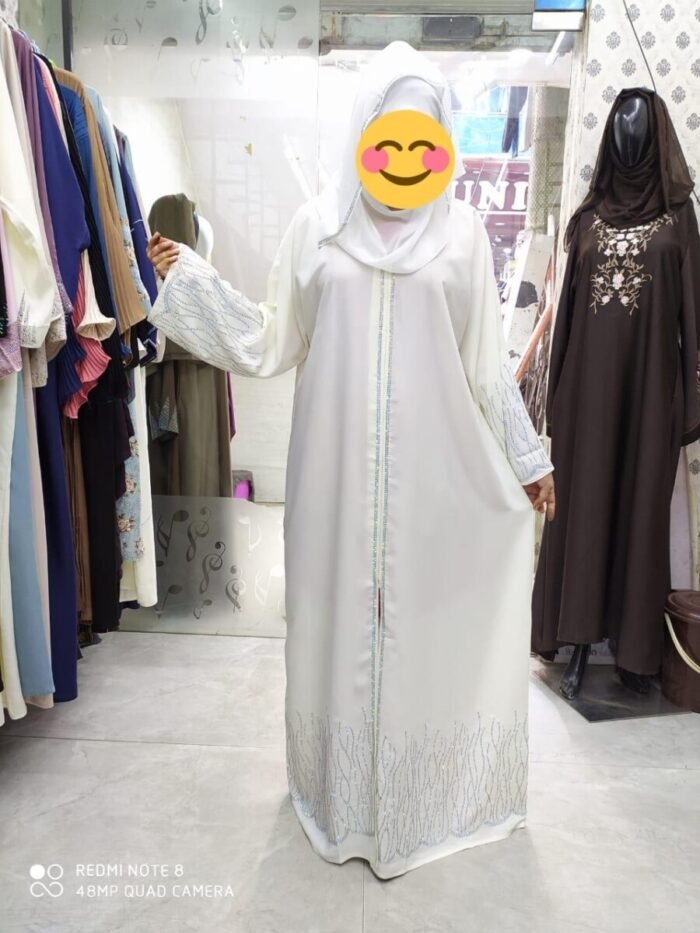 WHITE COLOUR ABAYA DRESS - Image 1