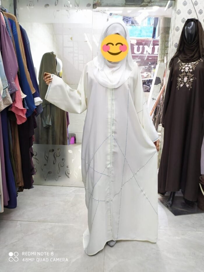WHITE COLOUR ABAYA DRESS - Image 1