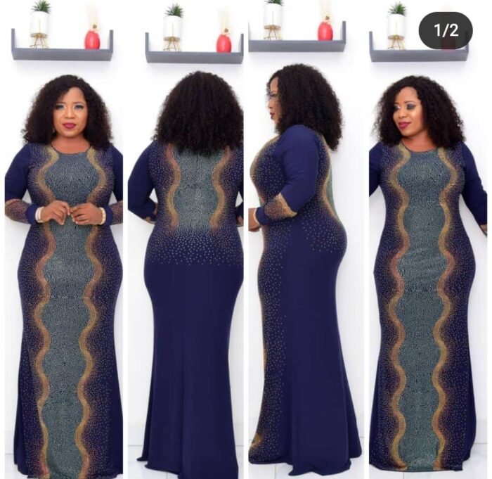 BLUE COLOUR AFRICAN GOWN - Image 1
