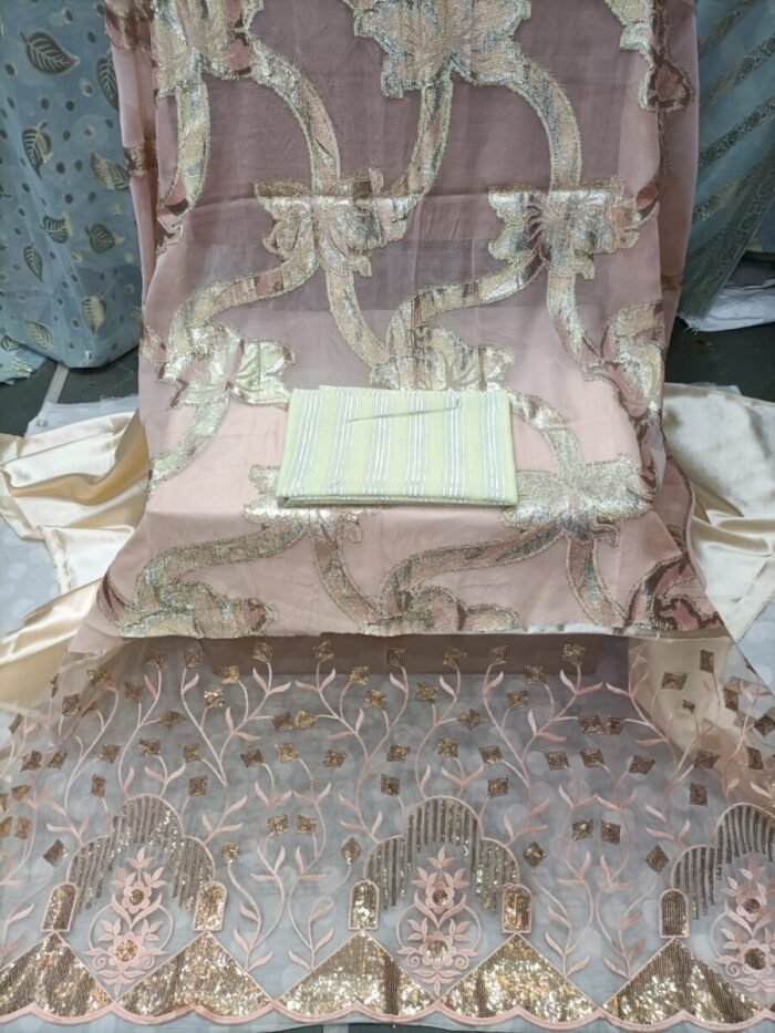 PRINTED LIGHT PINK COLOUR SOMALI DIREC SET - Image 1