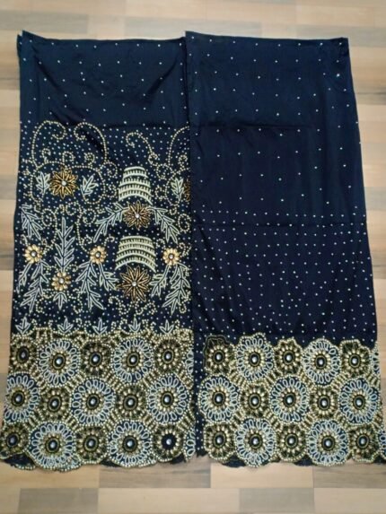 NIGERAIN BLACK COLOUR CRISTAL GEORGE FABRIC