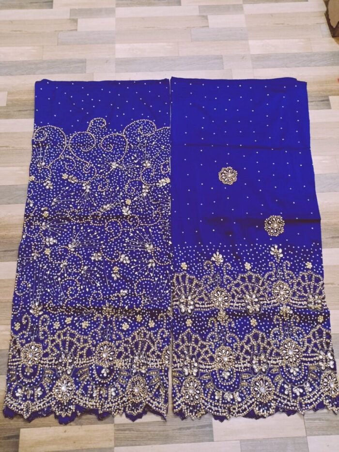 NIGERAIN BLUE COLOUR CRISTAL GEORGE FABRIC - Image 1