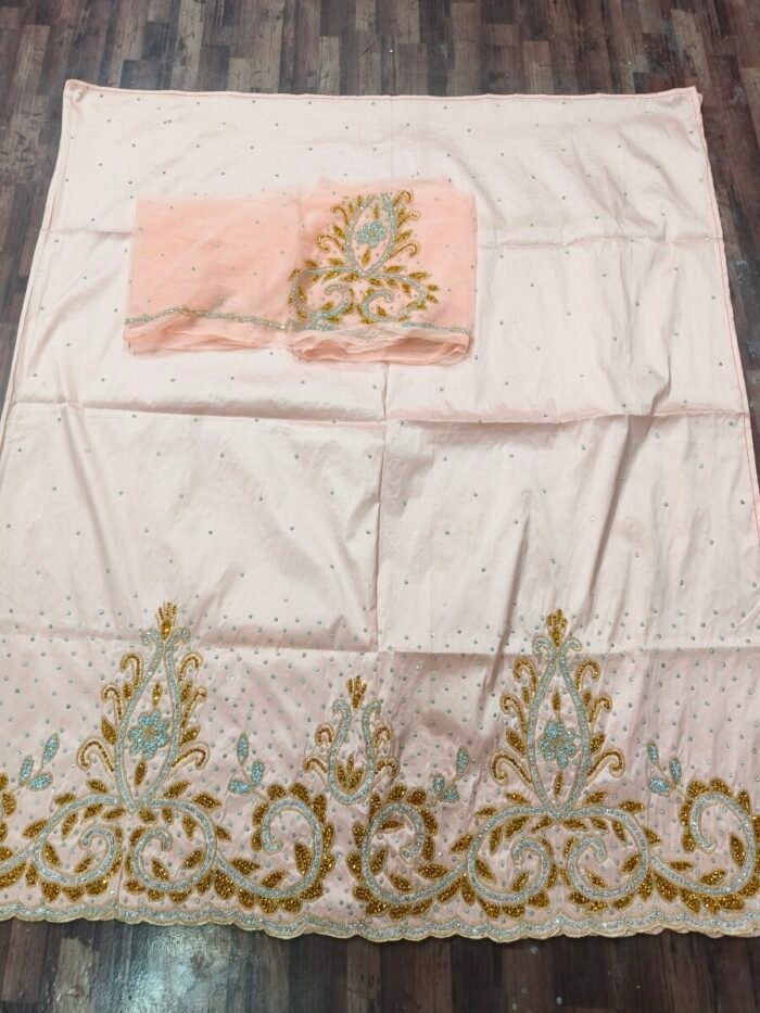 african white beaded george fabric - Image 1