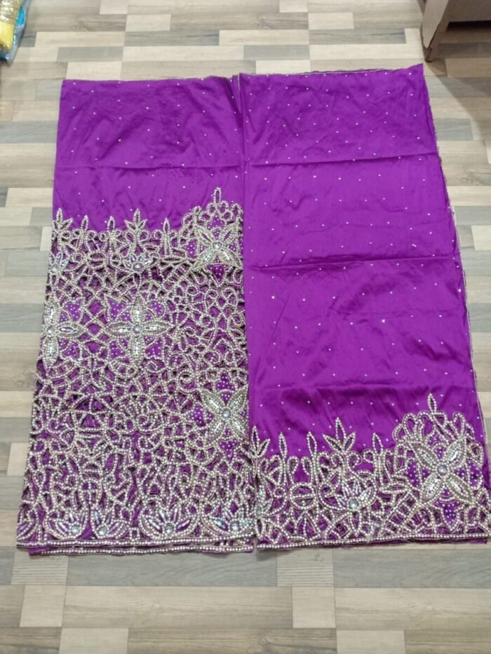 NIGERAIN PURPLE COLOUR CRISTAL GEORGE FABRIC - Image 1