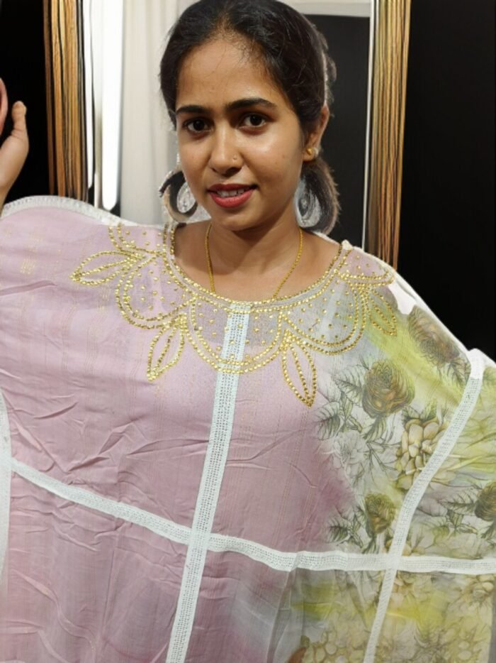 BABY PINK ARBIC KAFTAN DRESS - Image 1
