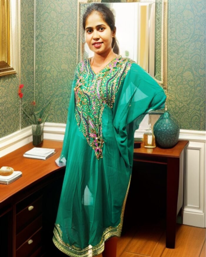GREEN COLOUR ARBIC KAFTAN DRESS - Image 1