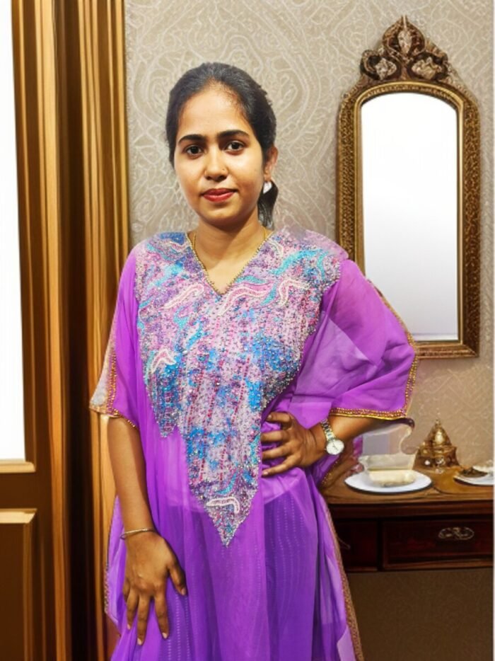 JAMUNI COLOUR ARBIC KAFTAN DRESS - Image 1