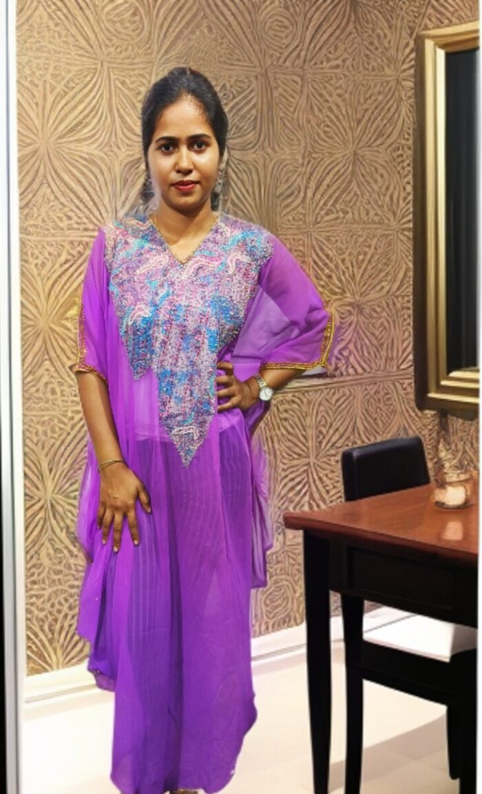 JAMUNI COLOUR ARBIC KAFTAN DRESS - Image 1