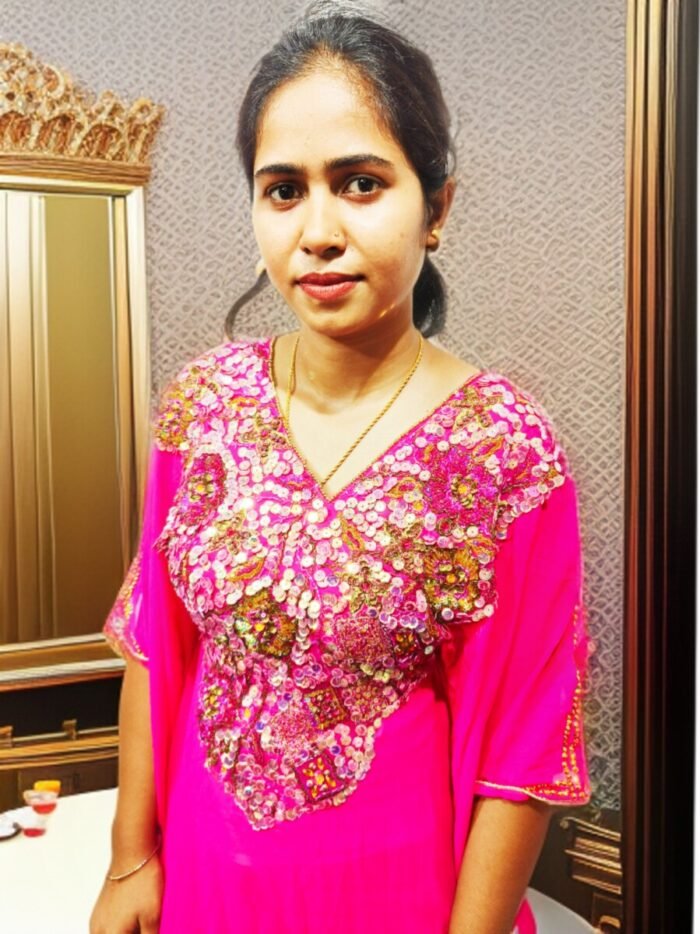 BABY PINK COLOUR ARBIC KAFTAN DRESS - Image 1