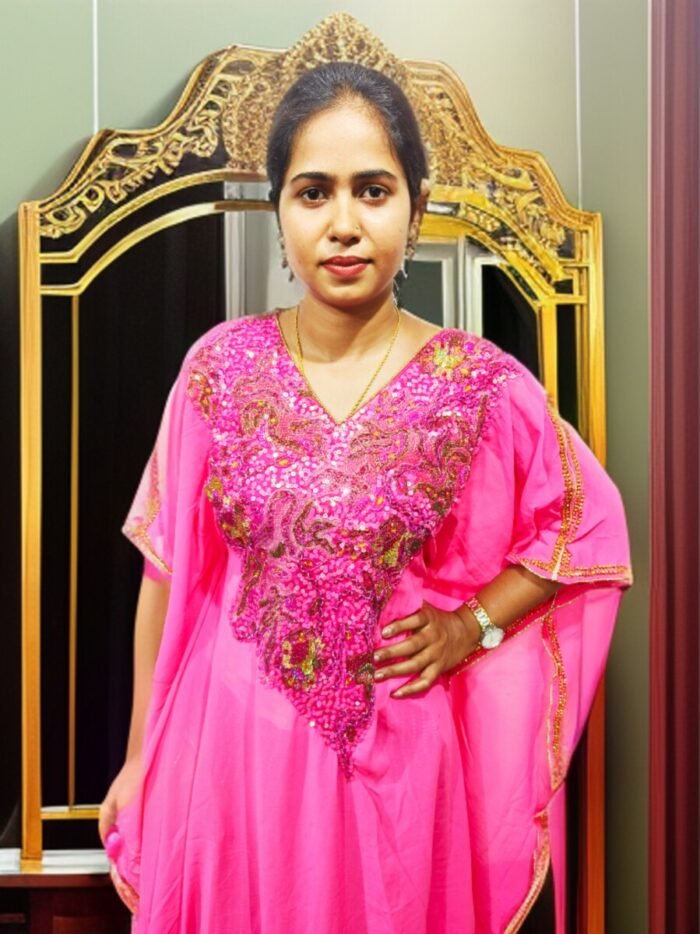 PINK COLOUR ARBIC KAFTAN DRESS - Image 1