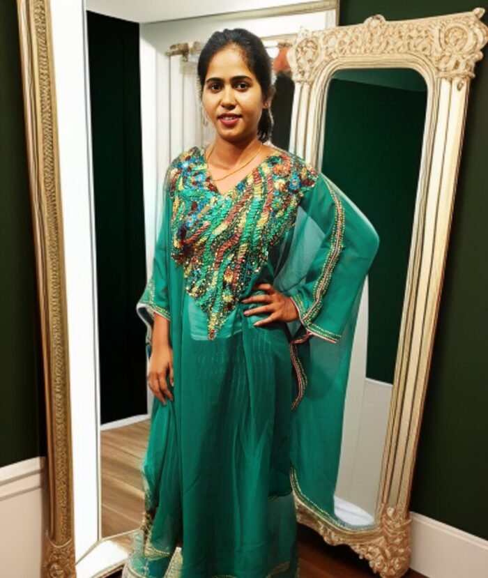 ARBIC GREEN COLOUR KAFTAN DRESS - Image 1