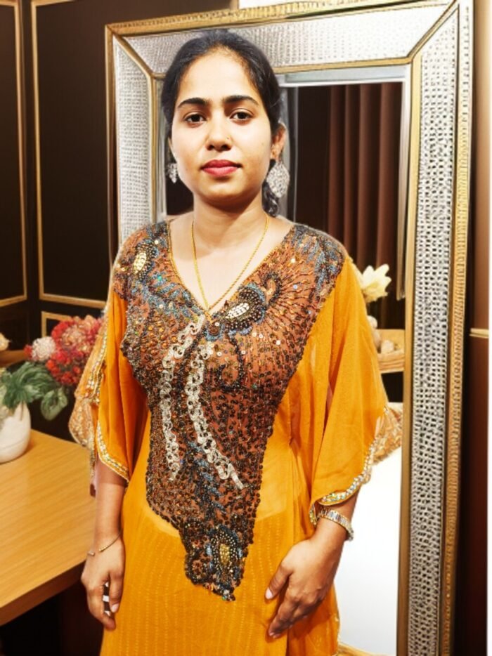 ARBIC ORANGE COLOUR KAFTAN DRESS - Image 1