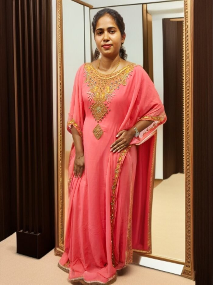 ARBIC BABY PINK COLOUR KAFTAN DRESS - Image 1