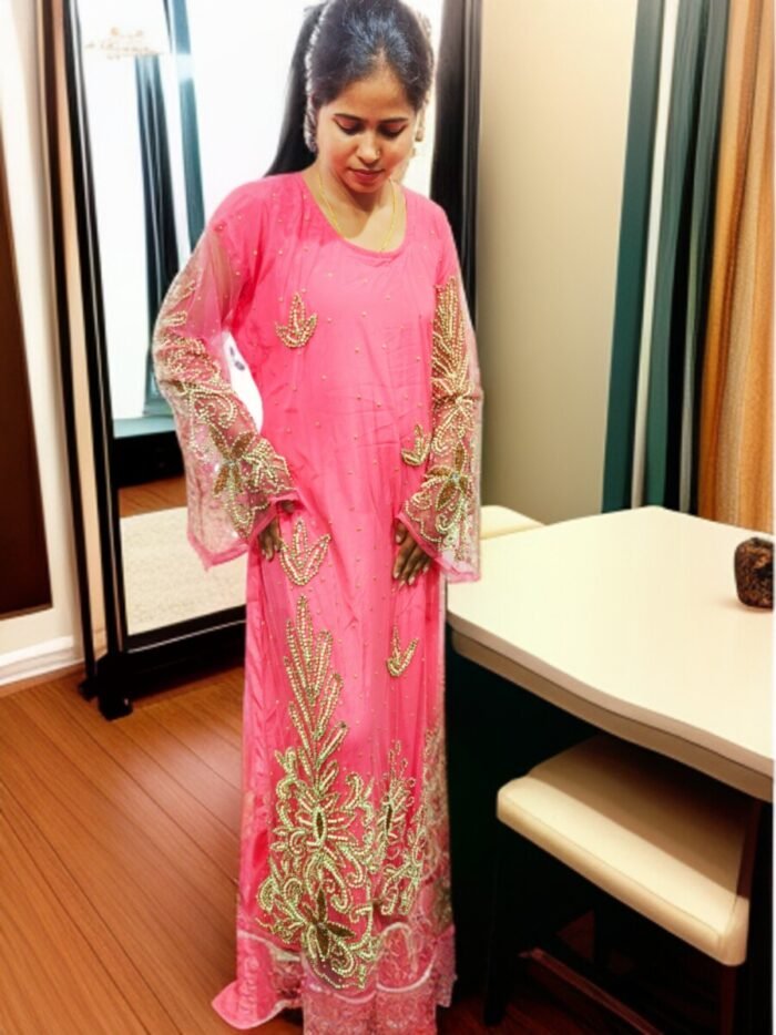 ARBIC BABY PINK COLOUR KAFTAN DRESS - Image 2