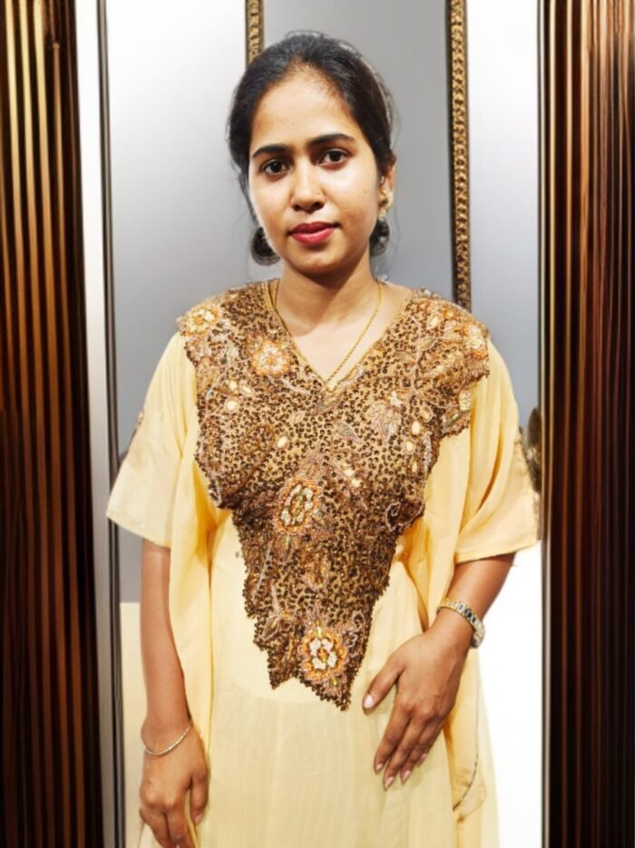 ARBIC GOLD COLOUR KAFTAN DRESS - Image 1