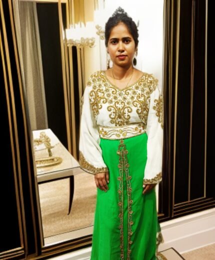 ARBIC GREEN COLOUR KAFTAN DRESS