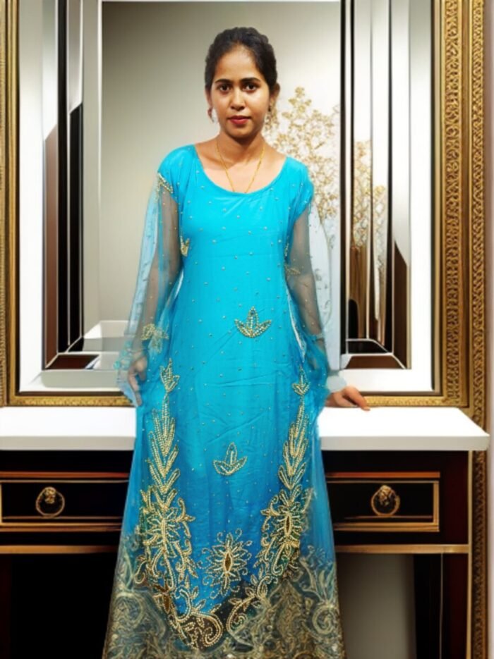 ARBIC SKY BLUE COLOUR KAFTAN DRESS - Image 1