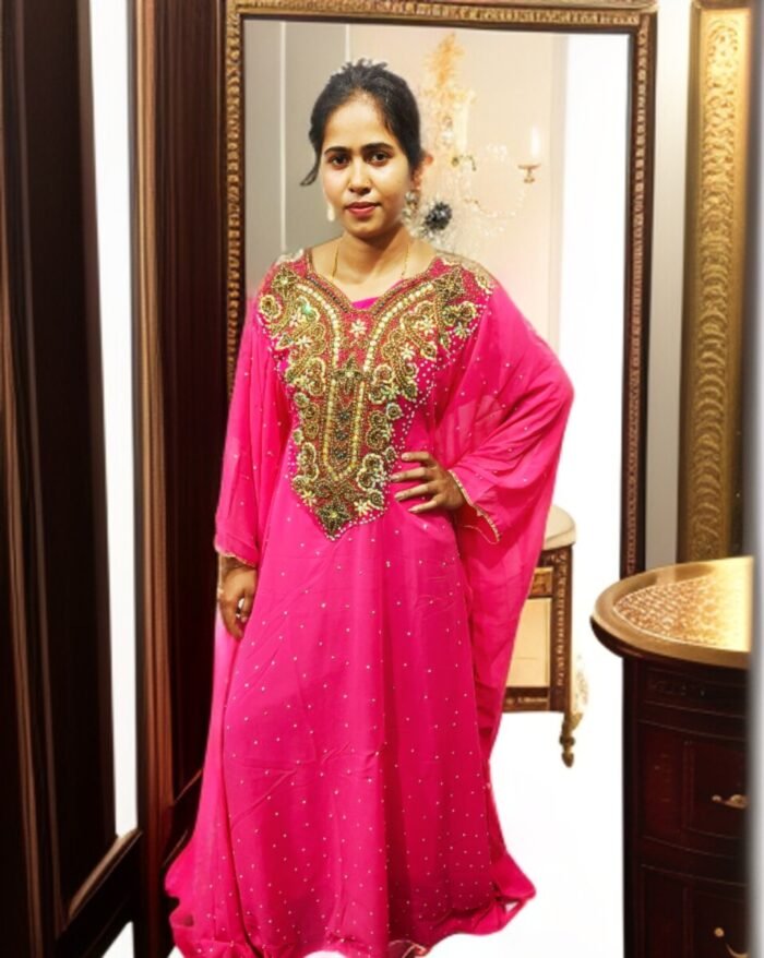ARBIC BABY PINK COLOUR KAFTAN DRESS - Image 1