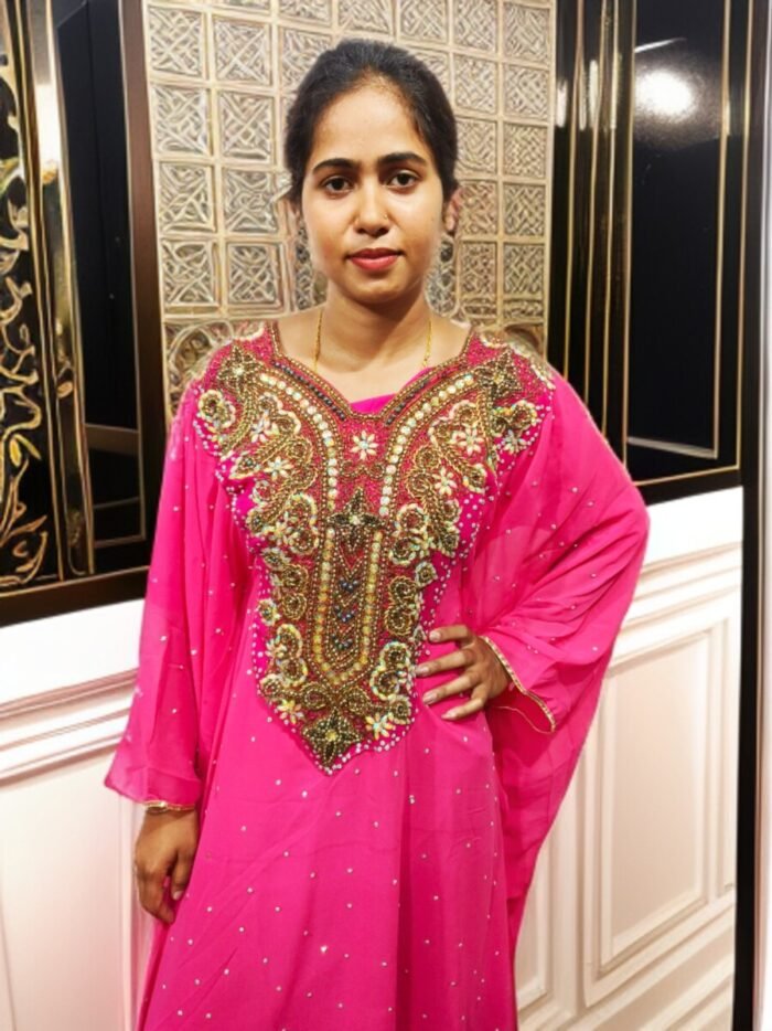 ARBIC BABY PINK COLOUR KAFTAN DRESS - Image 1