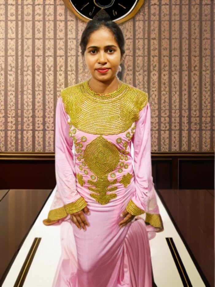 ARBIC BABY PINK COLOUR KAFTAN DRESS - Image 1