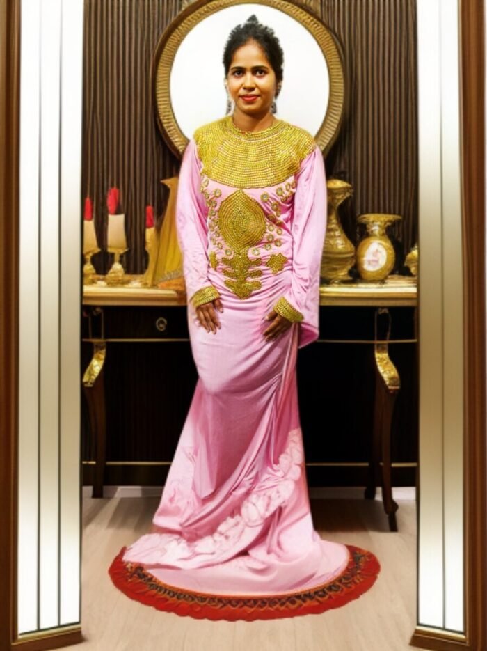 ARBIC BABY PINK COLOUR KAFTAN DRESS - Image 1