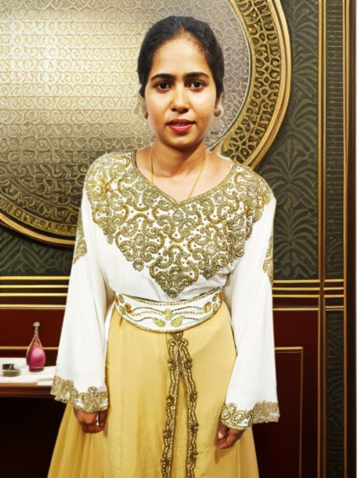 ARBIC GOLD COLOUR KAFTAN DRESS - Image 1
