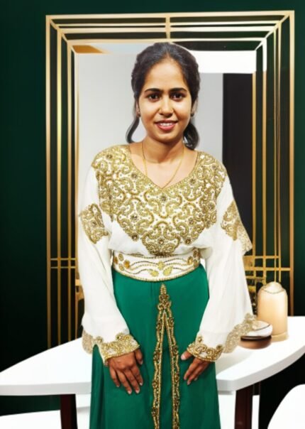 ARBIC GREEN COLOUR KAFTAN DRESS