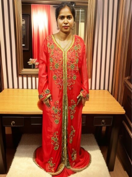 ARBIC RED COLOUR KAFTAN DRESS