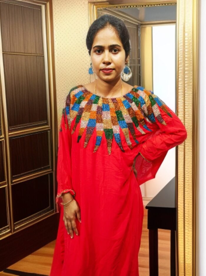 ARBIC RED COLOUR KAFTAN DRESS - Image 1