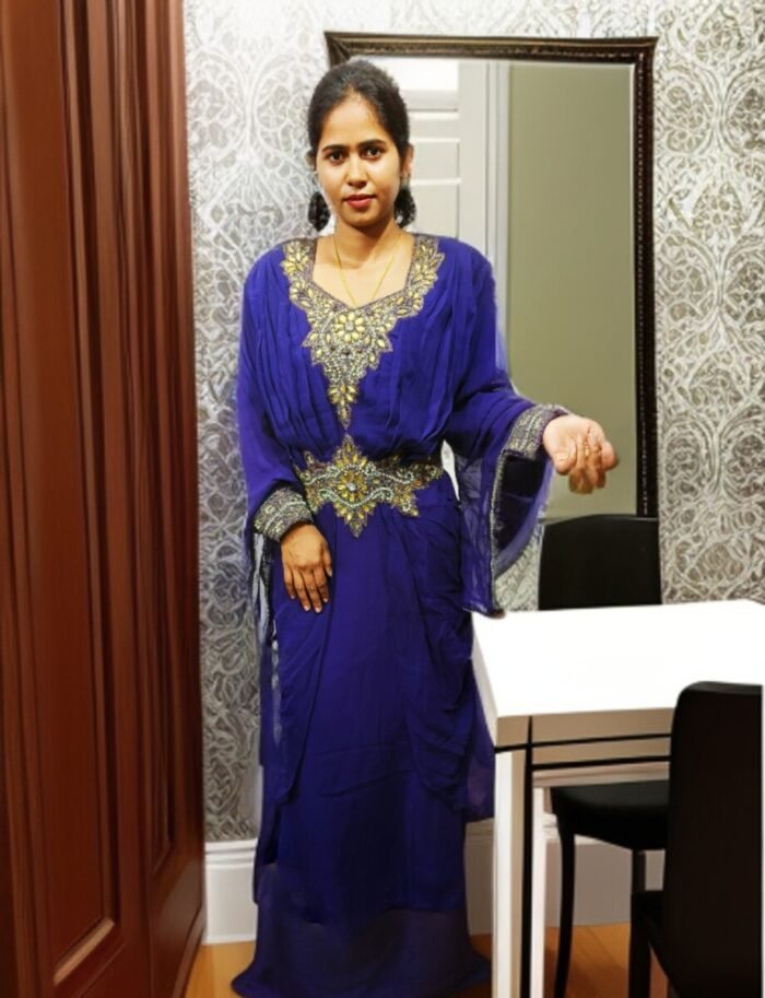 ARBIC NEVI BLUE COLOUR KAFTAN DRESS - Image 1