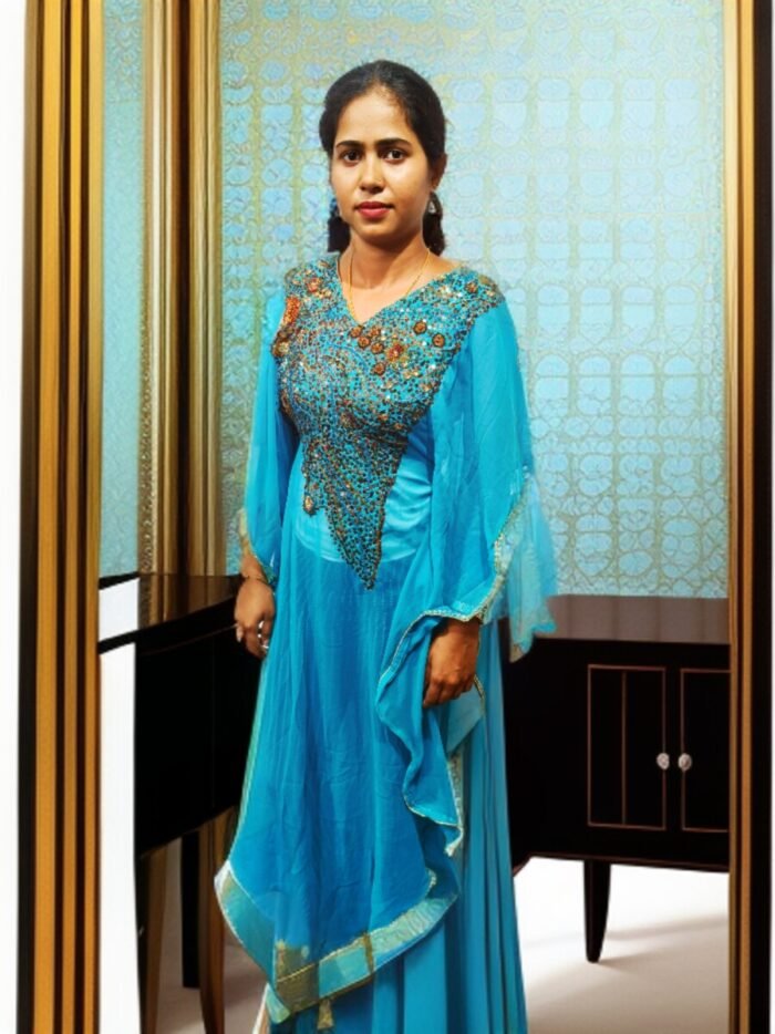 ARBIC SKY BLUE COLOUR KAFTAN DRESS - Image 1