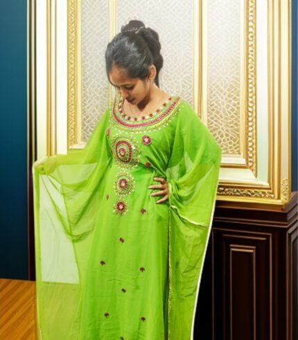 ARBIC GREEN COLOUR KAFTAN DRESS