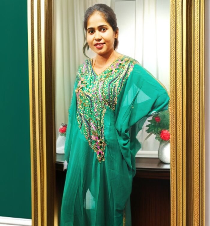 ARBIC GREEN COLOUR KAFTAN DRESS - Image 1