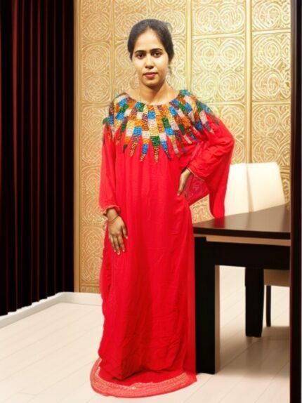 ARBIC RED COLOUR KAFTAN DRESS