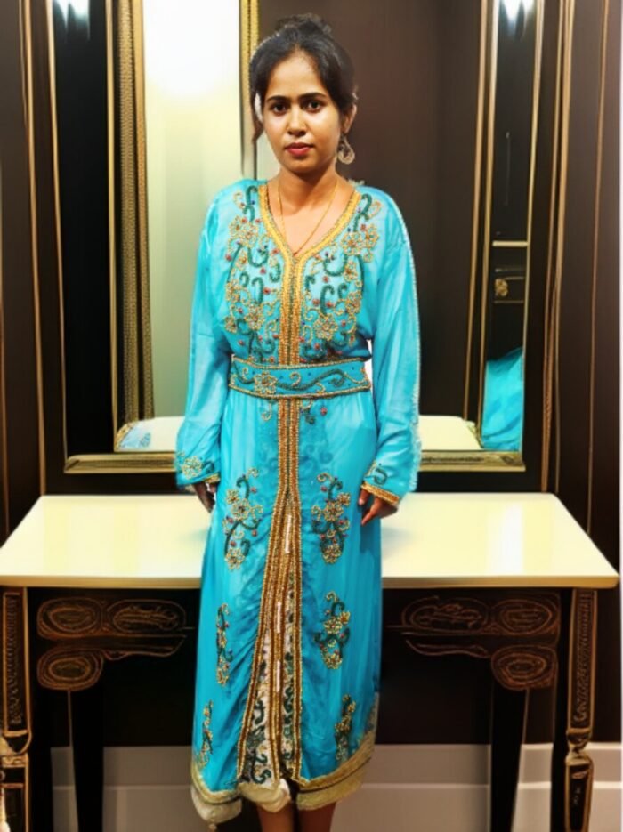 ARBIC SKY BLUE COLOUR KAFTAN DRESS - Image 1