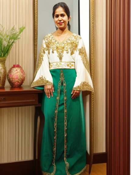 ARBIC GREEN COLOUR KAFTAN DRESS