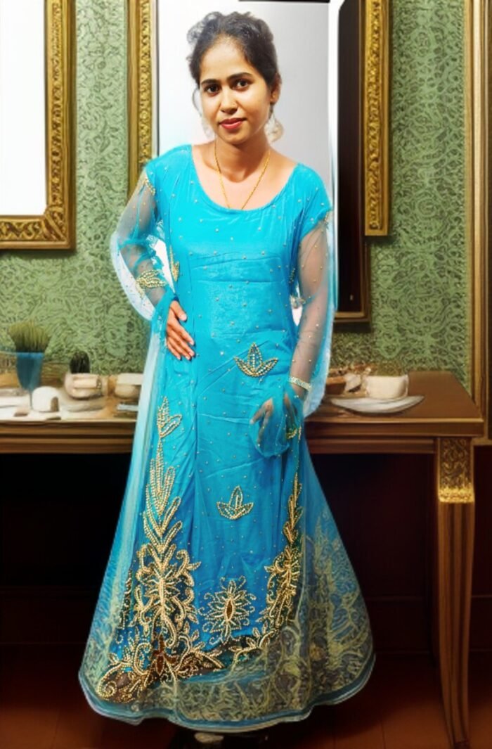 ARBIC SKY BLUE COLOUR KAFTAN DRESS - Image 1